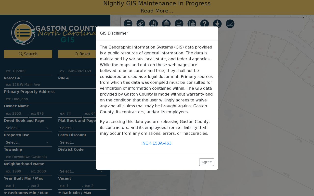 Gastonia residents directory advanced GIS parcel search fields