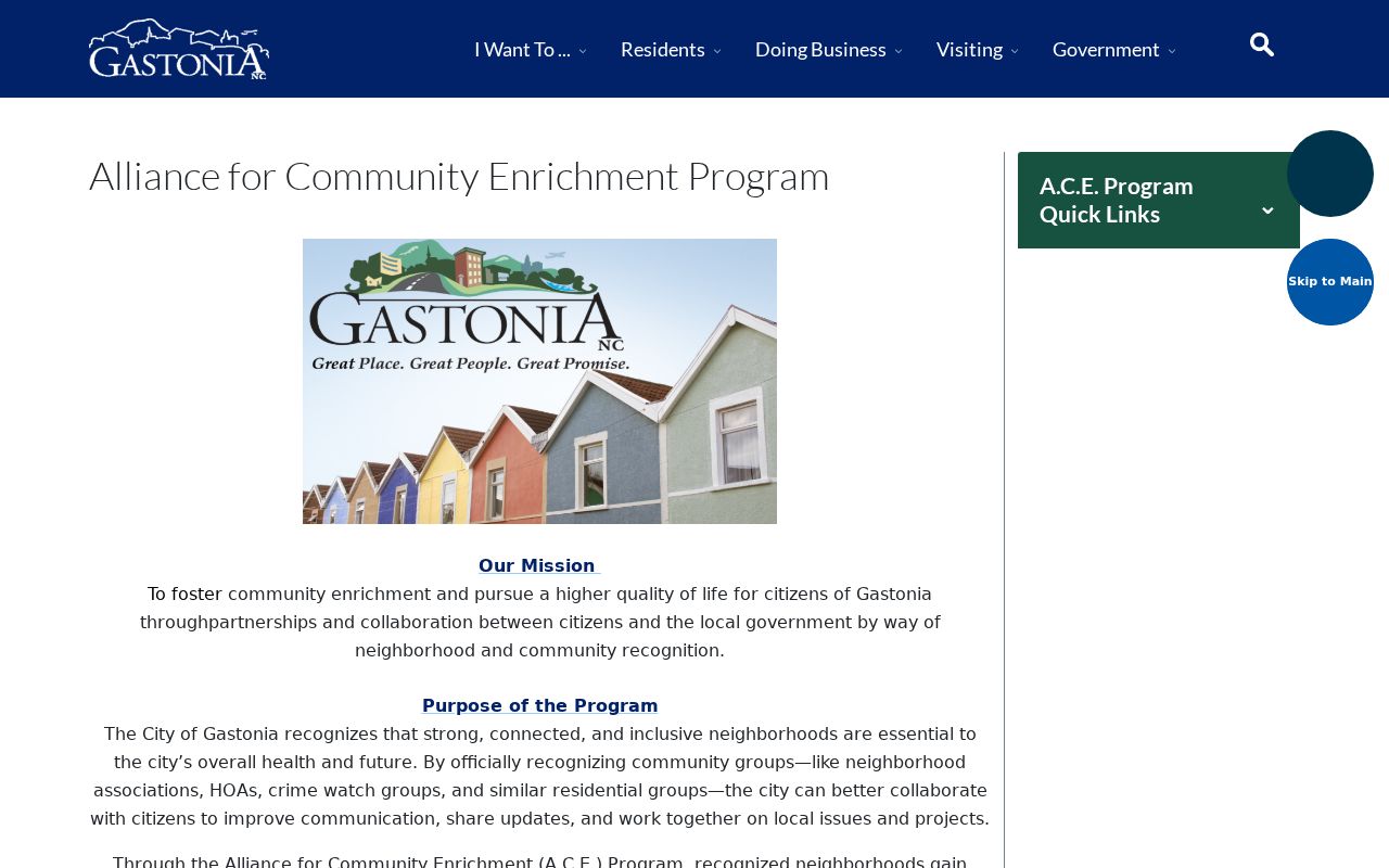 Gastonia neighbors civic context through the A.C.E. recognized-community program