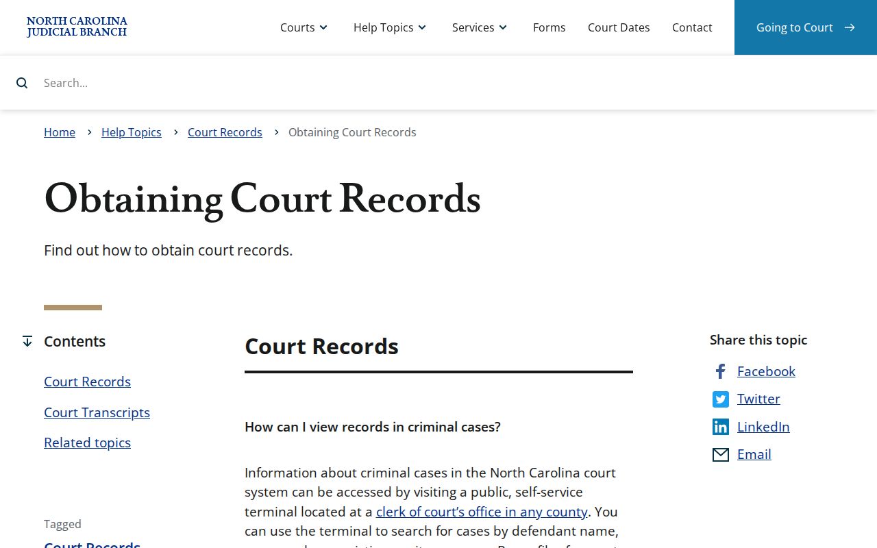 Gastonia resident lookup through North Carolina court records access guidance