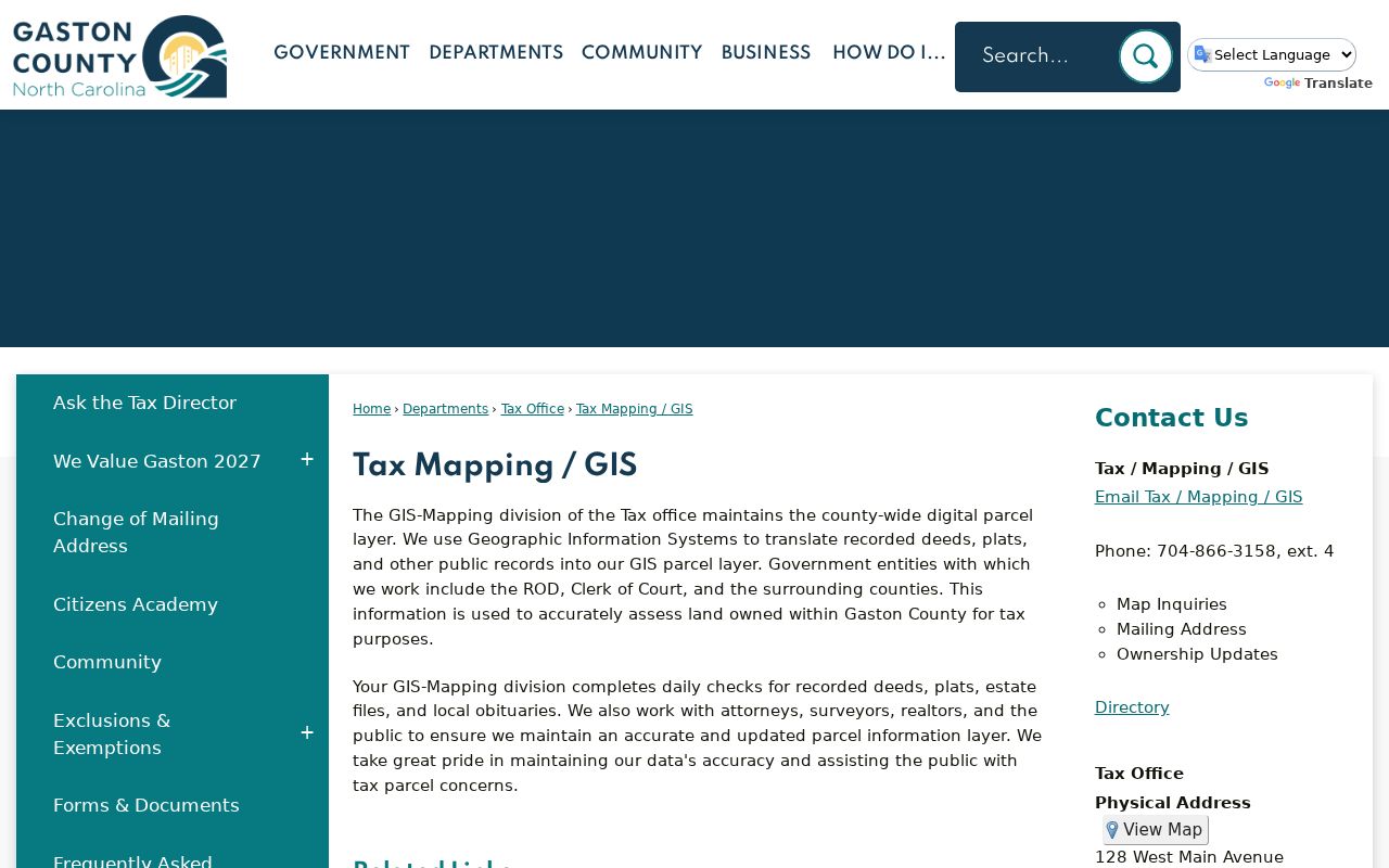 Gastonia street directory Tax Mapping and GIS information